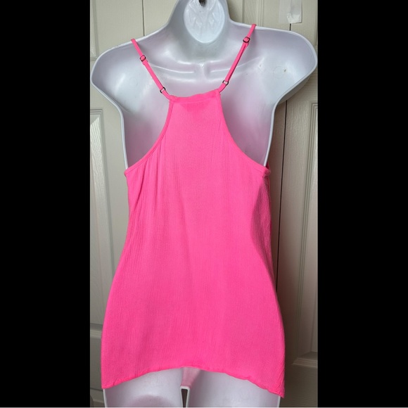 LILLY PULITZER Dusk Racerback Tank Top blouse Shirt Neon Kin Royal Pink Rayon - Picture 7 of 14